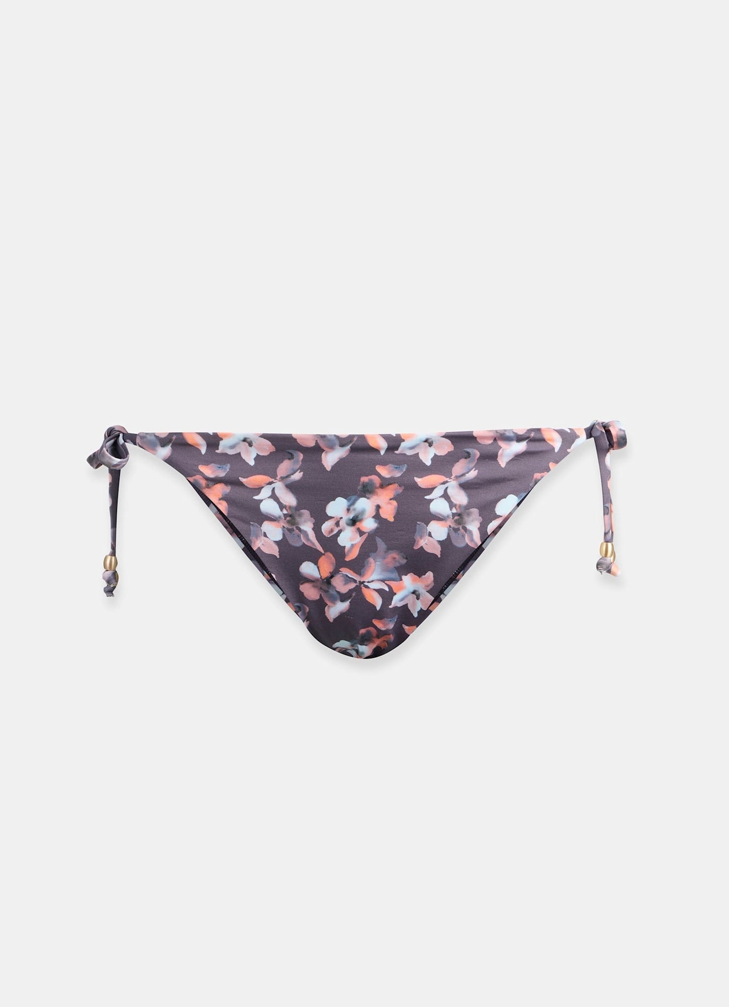 Purple Floral Print Tie Side Bikini Briefs