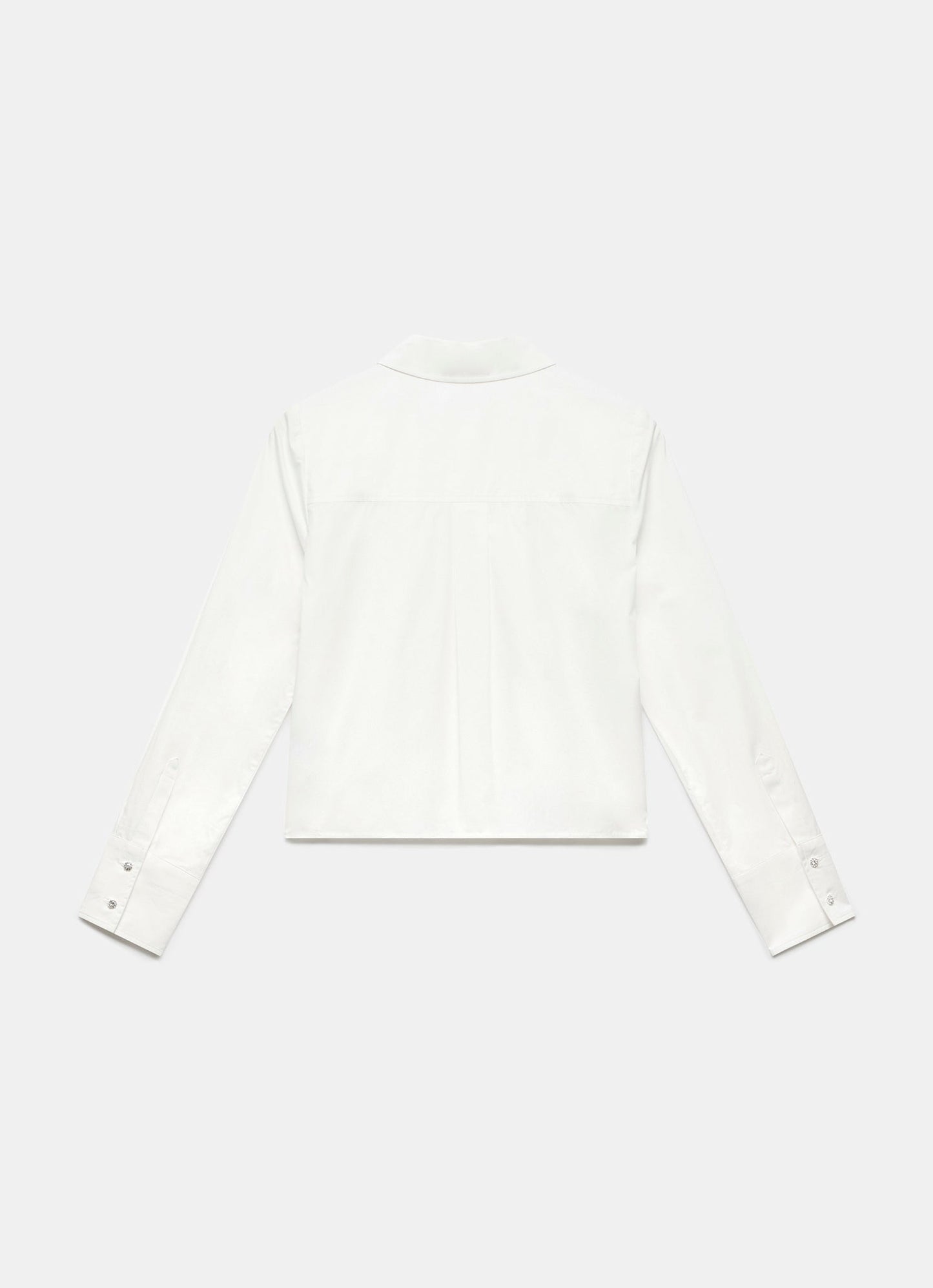 White Sequin Lace Cotton Shirt