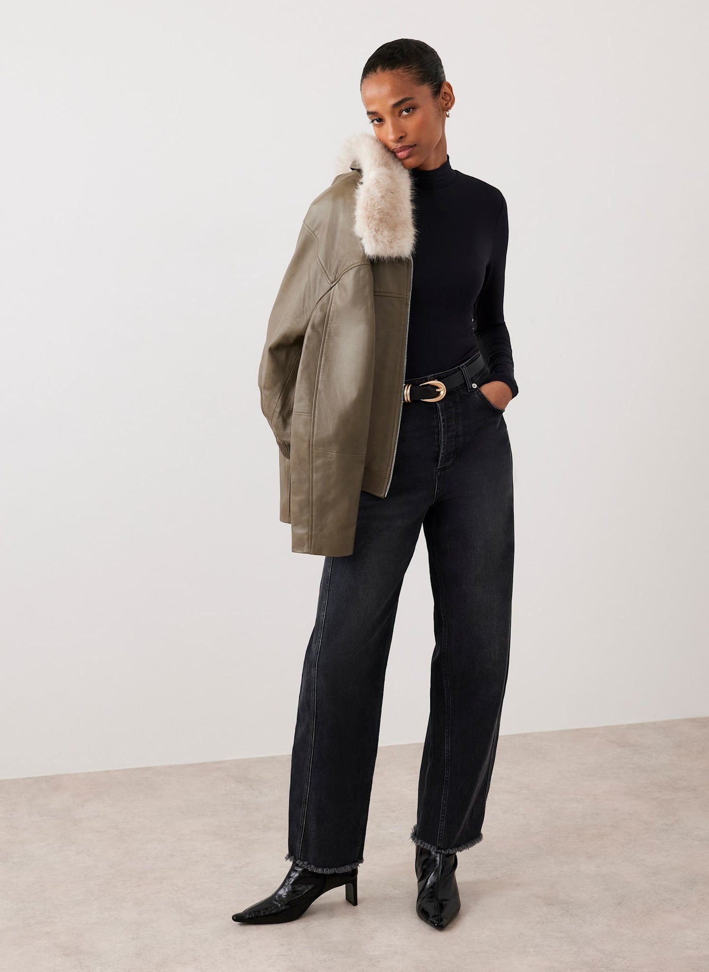 Black High Neck Layering Top
