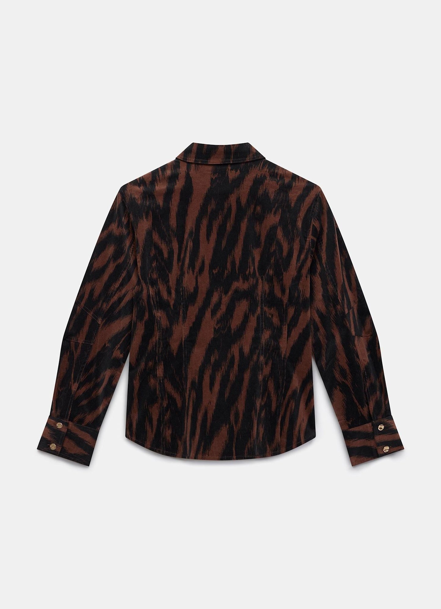 Brown Zebra Print Corduroy Shirt