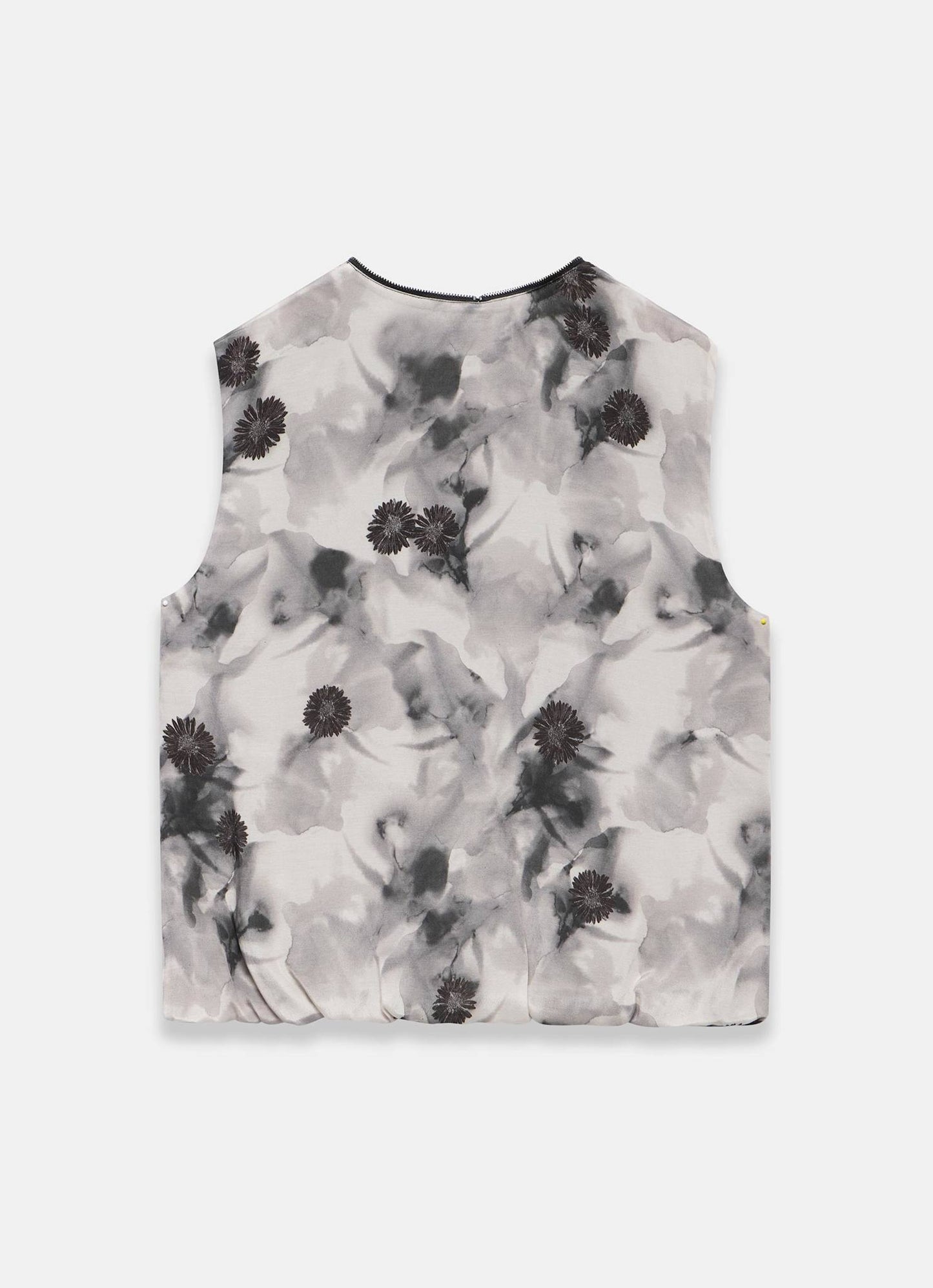 Grey Floral Print Top