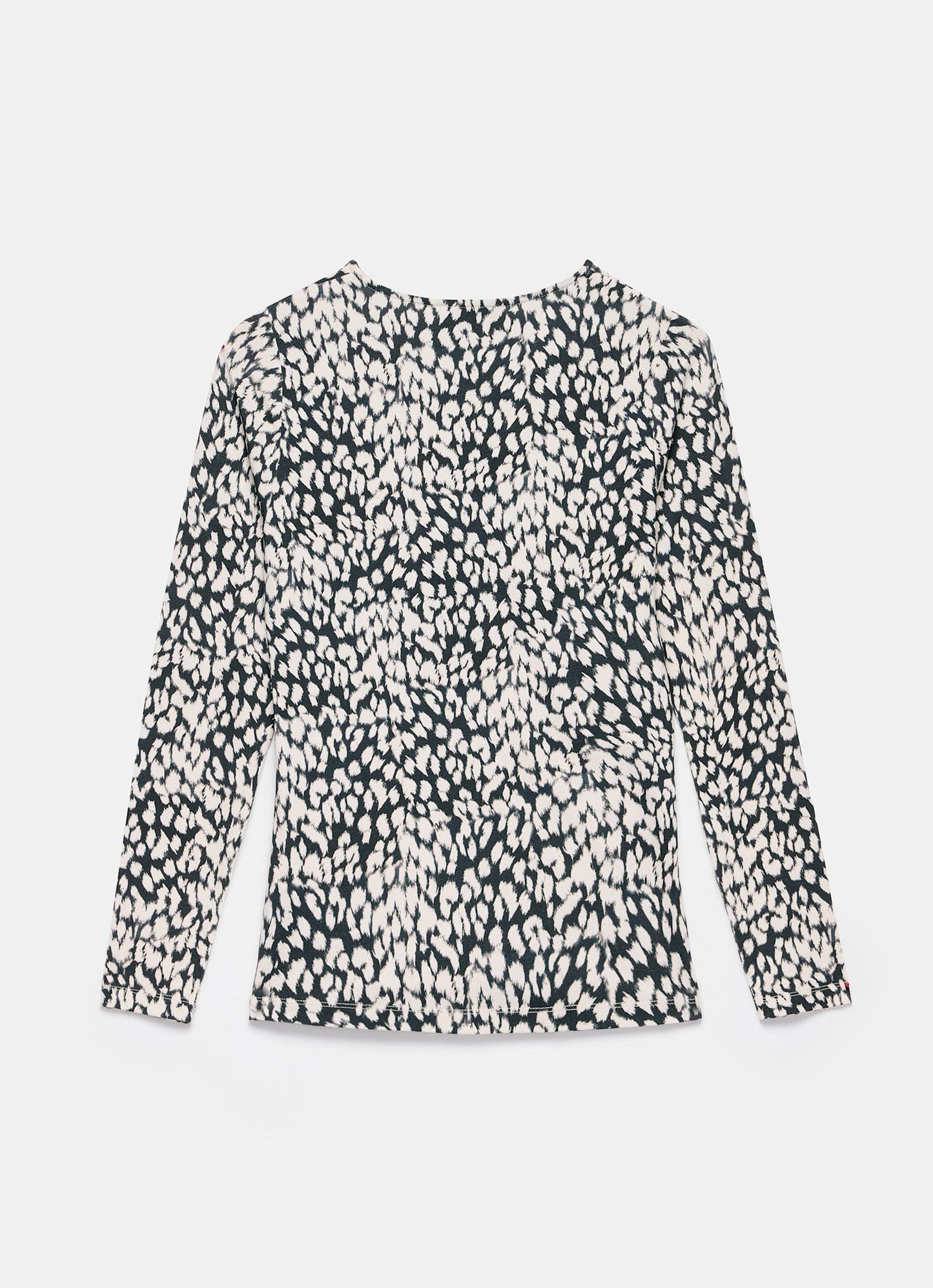 Navy Animal Print Drape Top