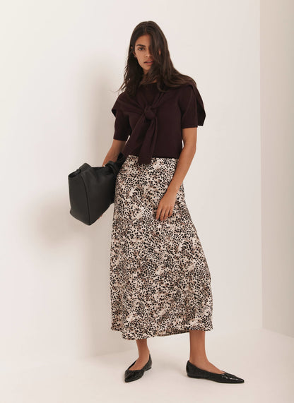 Leopard Print Slip Skirt