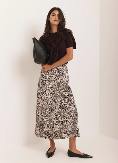 Leopard Print Slip Skirt