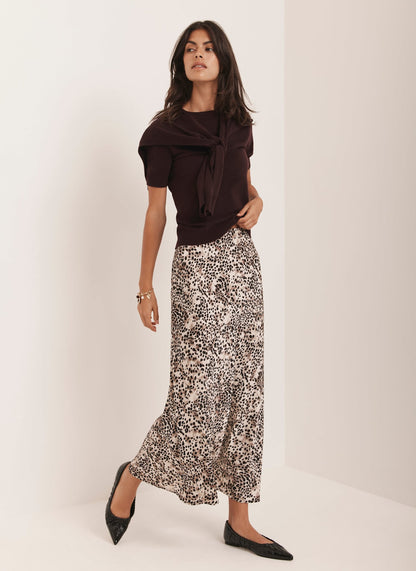 Leopard Print Slip Skirt