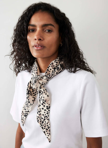 Leopard Print Triangle Neck Scarf