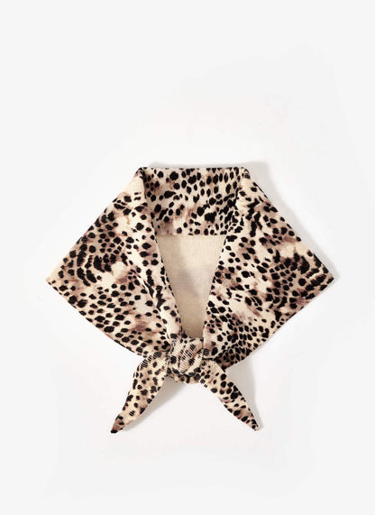 Leopard Print Triangle Neck Scarf