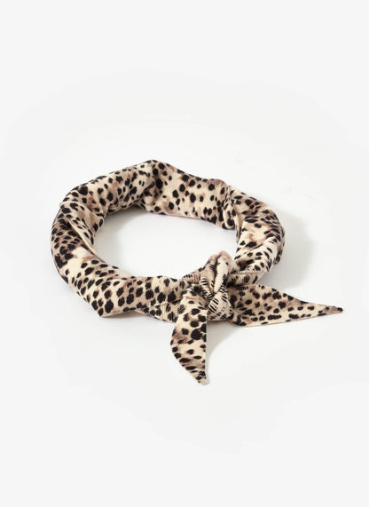 Leopard Print Triangle Neck Scarf