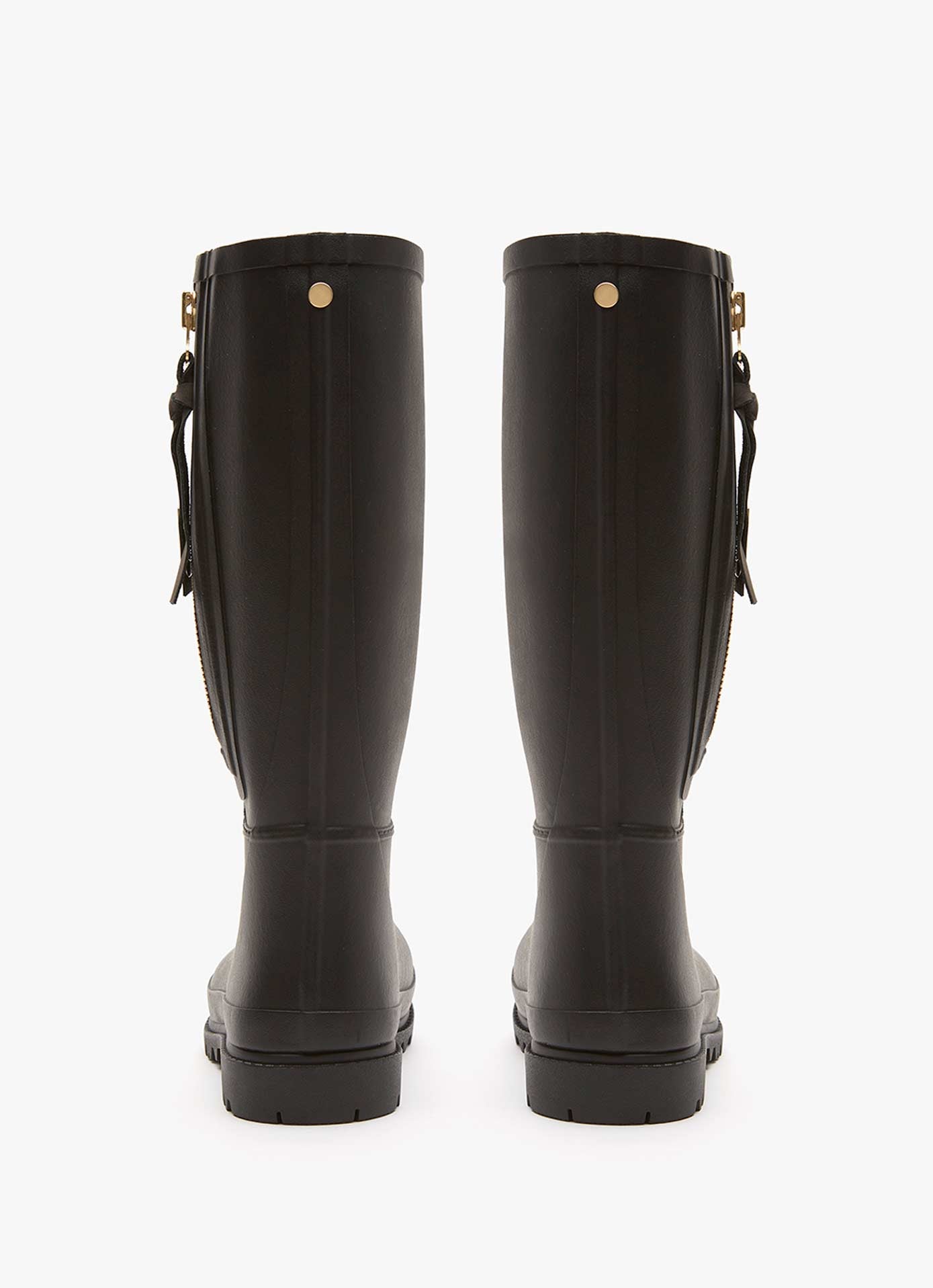 April Black Zip Wellies