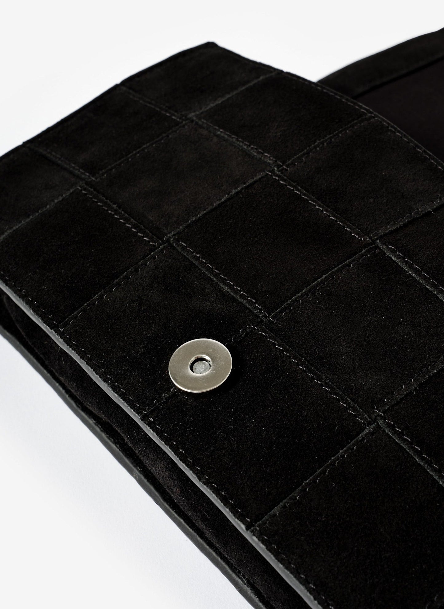 Avi Black Suede Woven Clutch