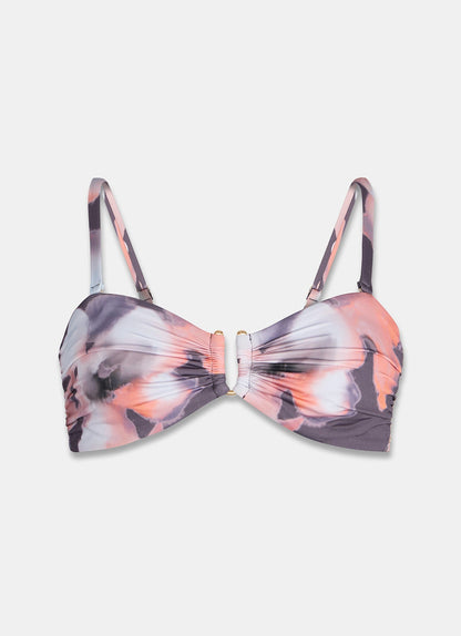 Floral Print Bandeau Bikini Top