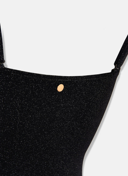 Black Beaded Detail Bandeau Swimsuit