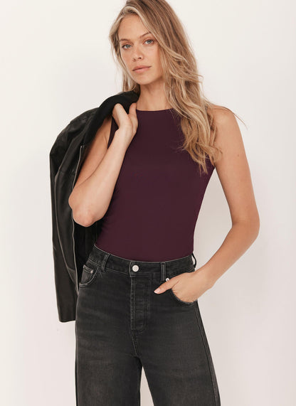 Burgundy Layering High Neck Vest