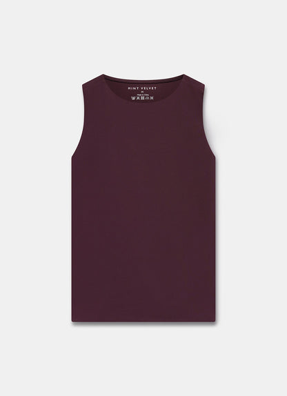 Burgundy Layering High Neck Vest