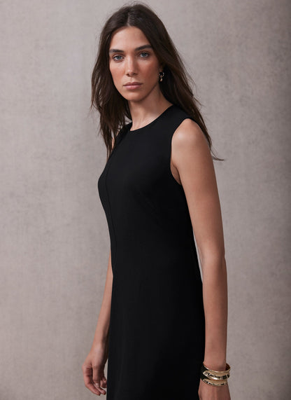 Black Asymmetric Midi Dress