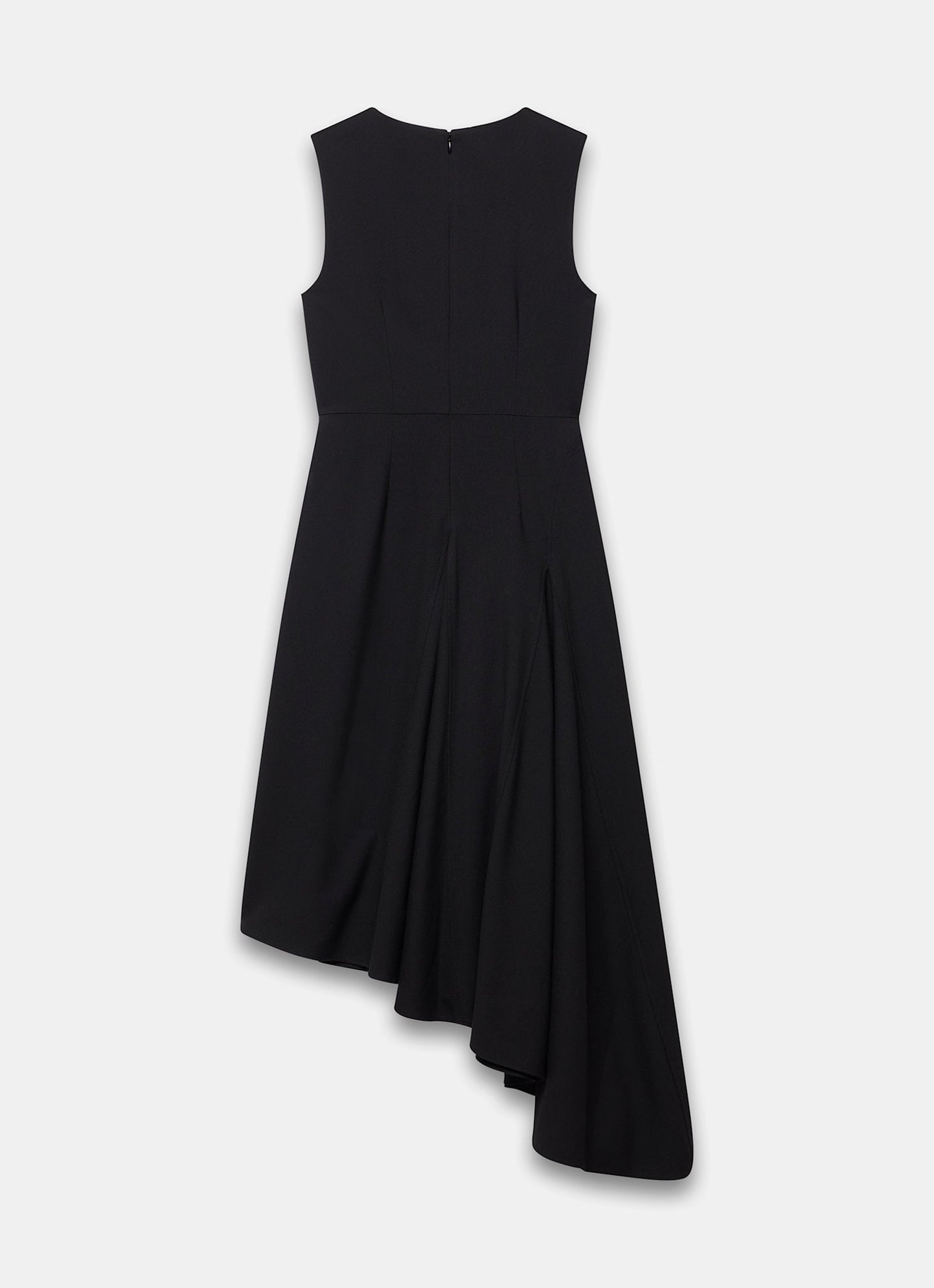Black Asymmetric Midi Dress
