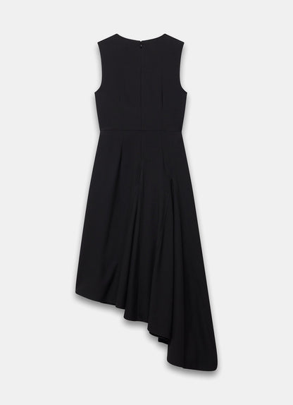 Black Asymmetric Midi Dress