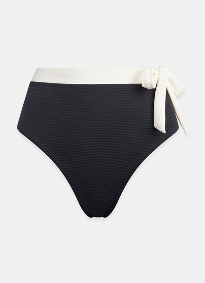 Black Bow High Waisted Bikini Bottoms