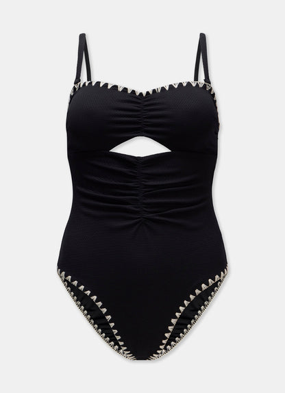 Black Cutout Bandeau Swimsuit