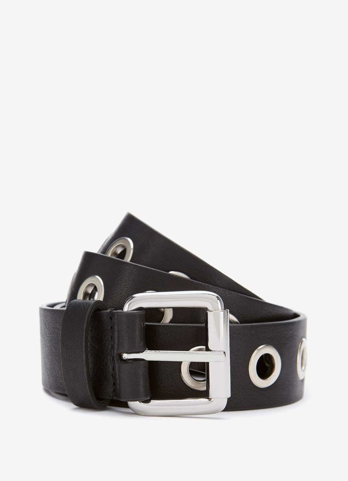 Black Eyelet Leather Belt