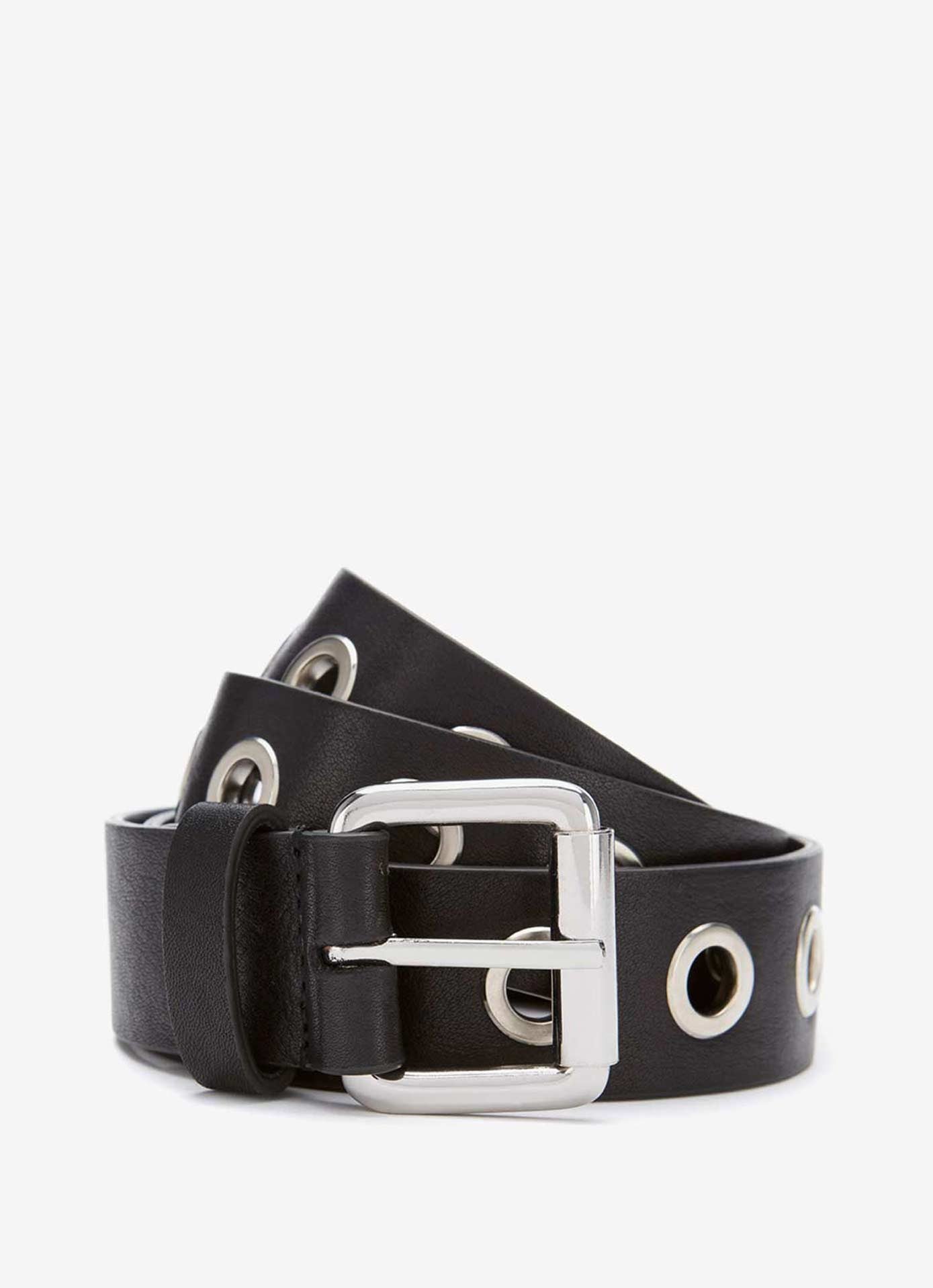Black Eyelet Leather Belt