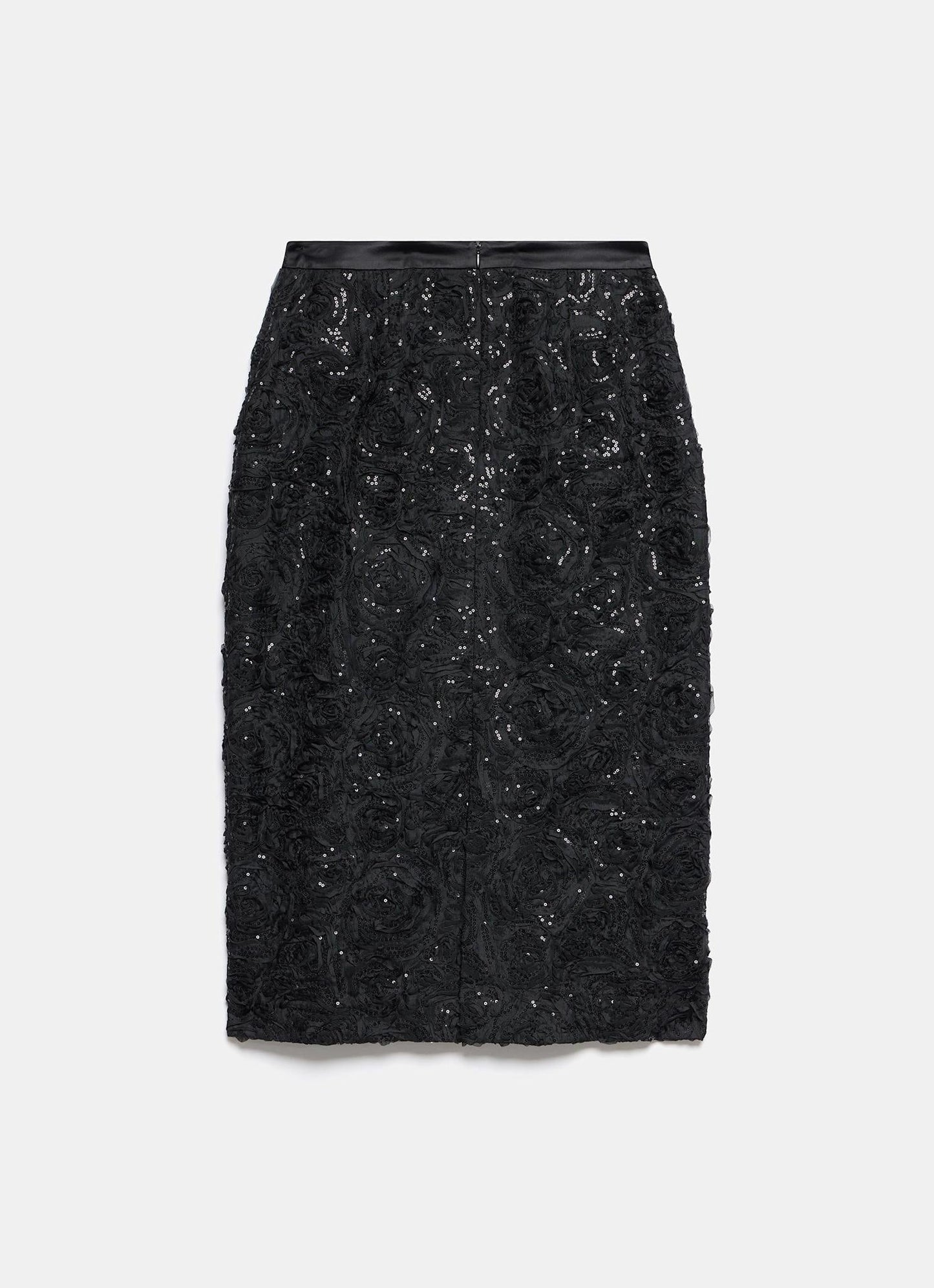 Black Sequin Midi Skirt
