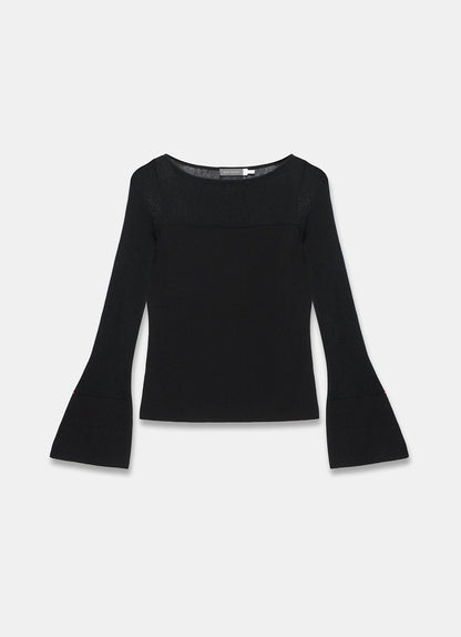 Black Sheer Knit Top