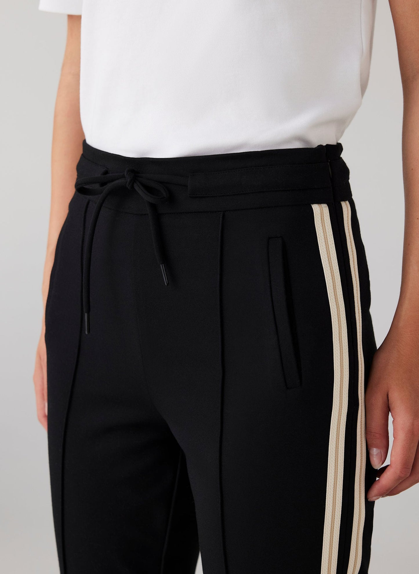 Black Side Stripe Flared Joggers