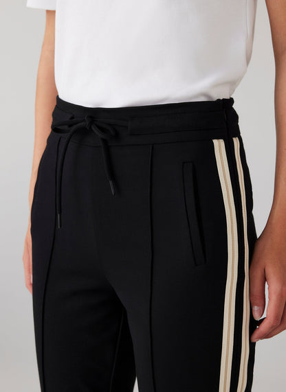 Black Side Stripe Flared Joggers