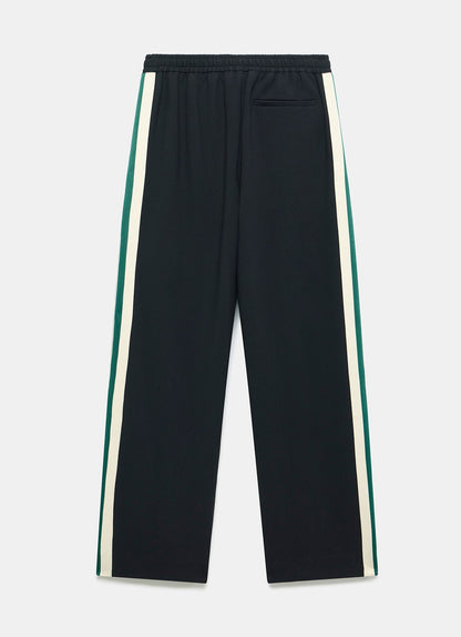 Black Wide Side Stripe Trousers