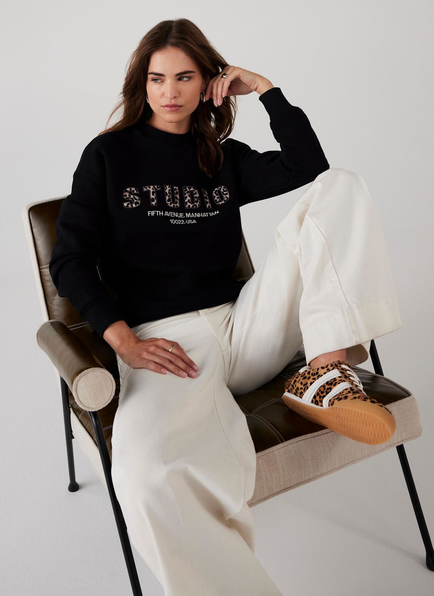 Black Studio Slogan Sweatshirt
