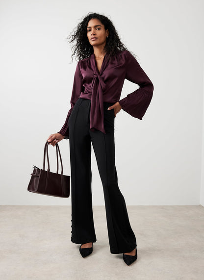 Black Tailored Bootcut Trousers