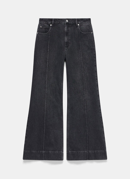 Washed Black Flared Jeans