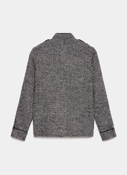 Black Textured Military Jacket