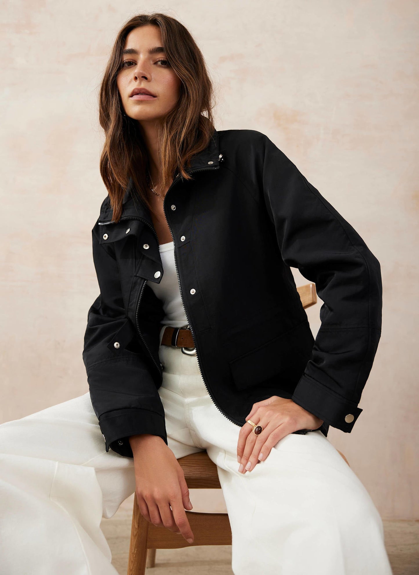 Black Utility Parka Jacket