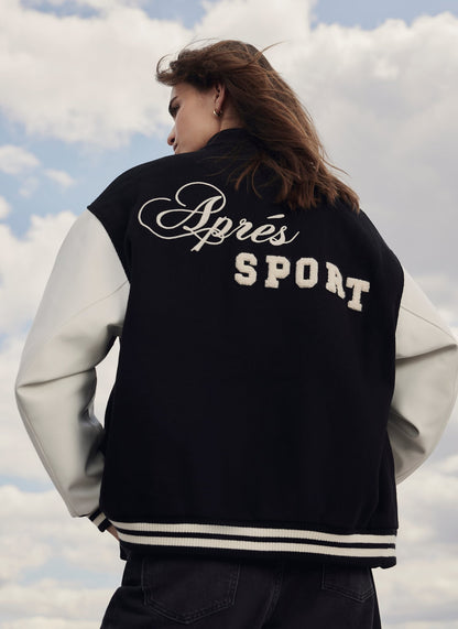 Black Varsity Bomber Jacket