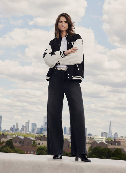 Black Varsity Bomber Jacket