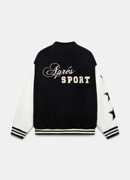 Black Varsity Bomber Jacket