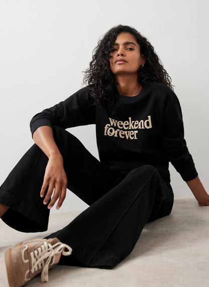Black Weekend Slogan Sweatshirt