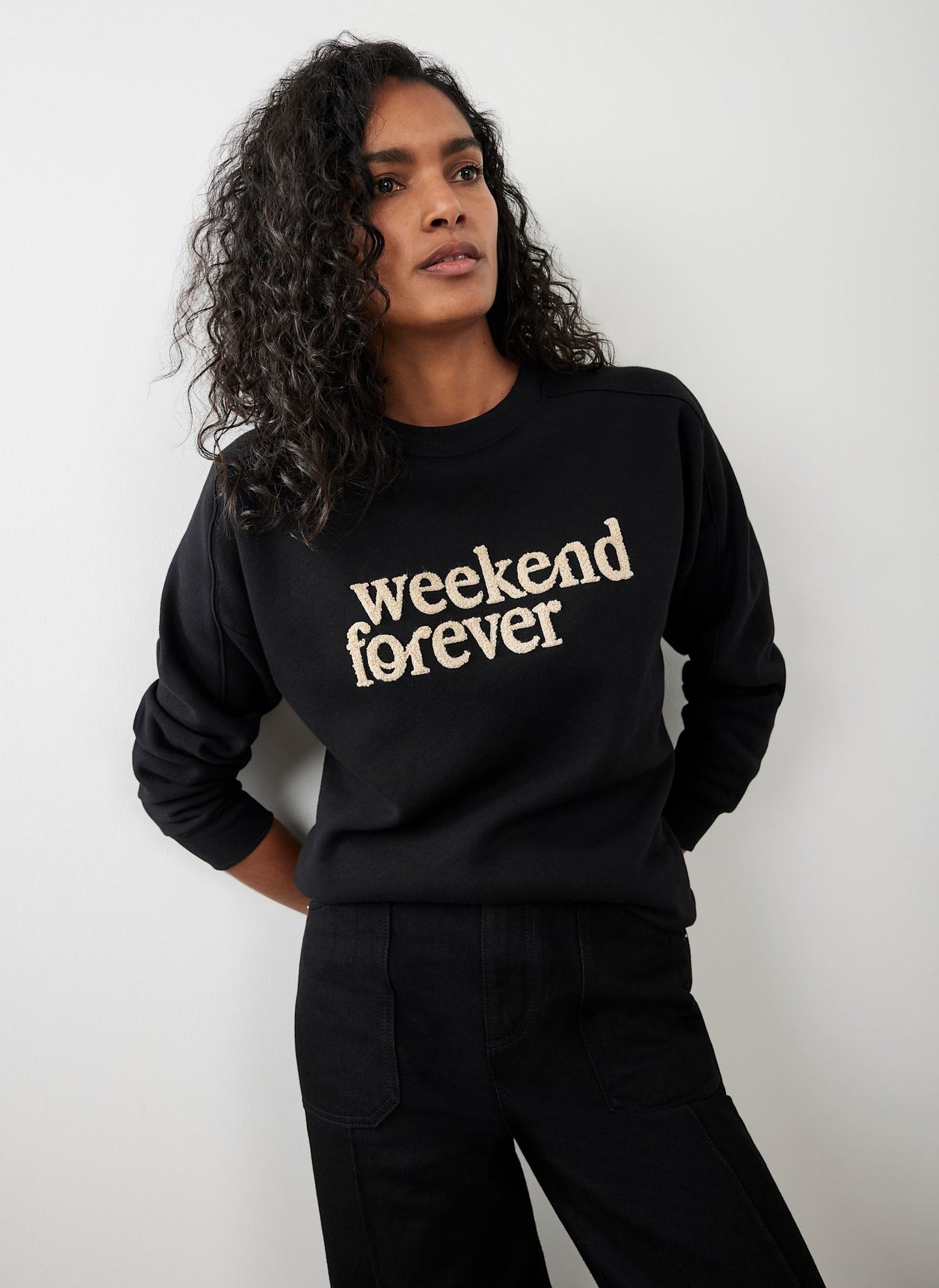 Black Weekend Slogan Sweatshirt