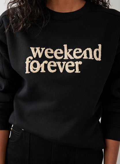Black Weekend Slogan Sweatshirt