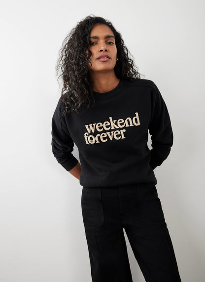 Black Weekend Slogan Sweatshirt