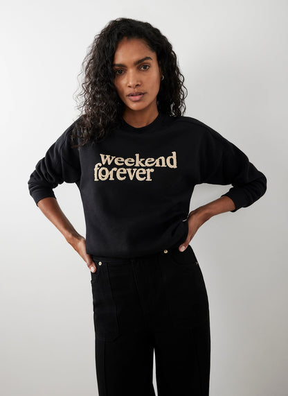 Black Weekend Slogan Sweatshirt