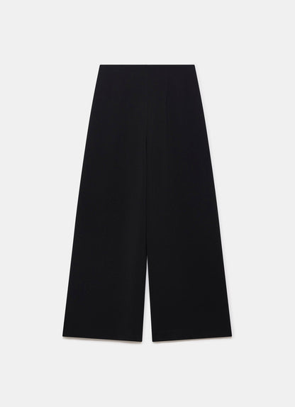 Black Wide Leg Darted Trousers