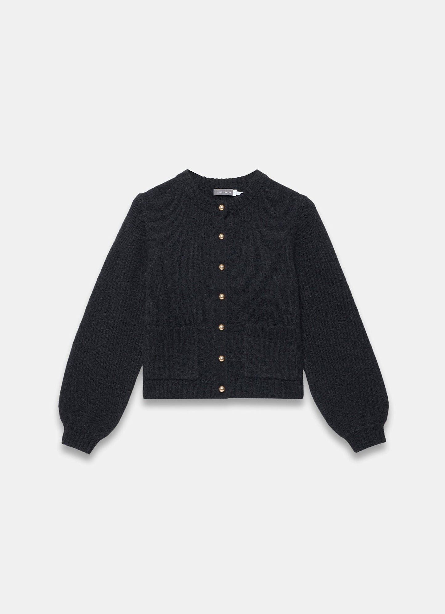 Black Wool Blend Cardigan