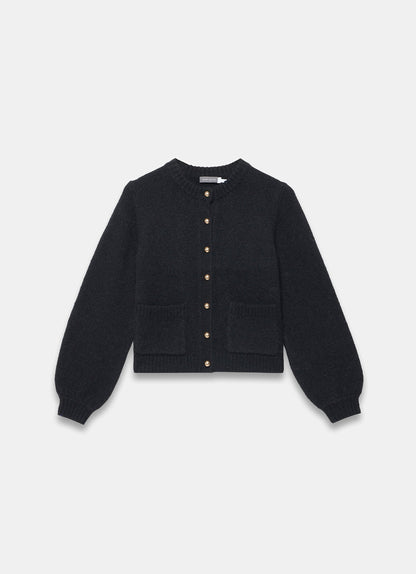 Black Wool Blend Cardigan