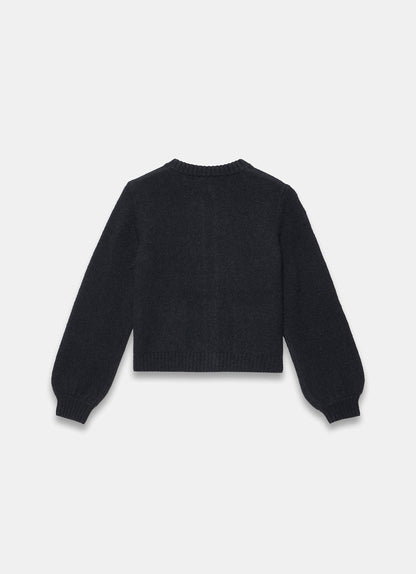 Black Wool Blend Cardigan