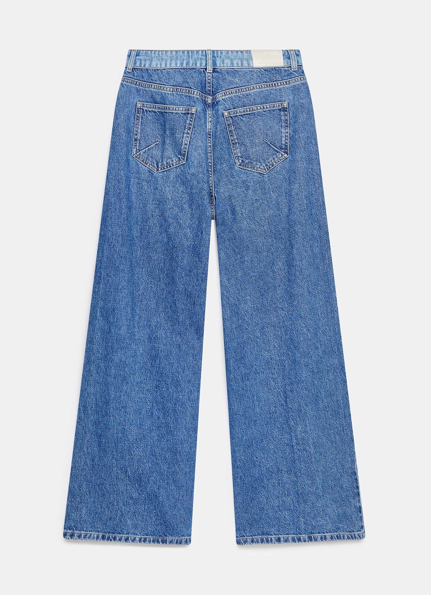 Indigo Contrast Denim Wide Leg Jeans