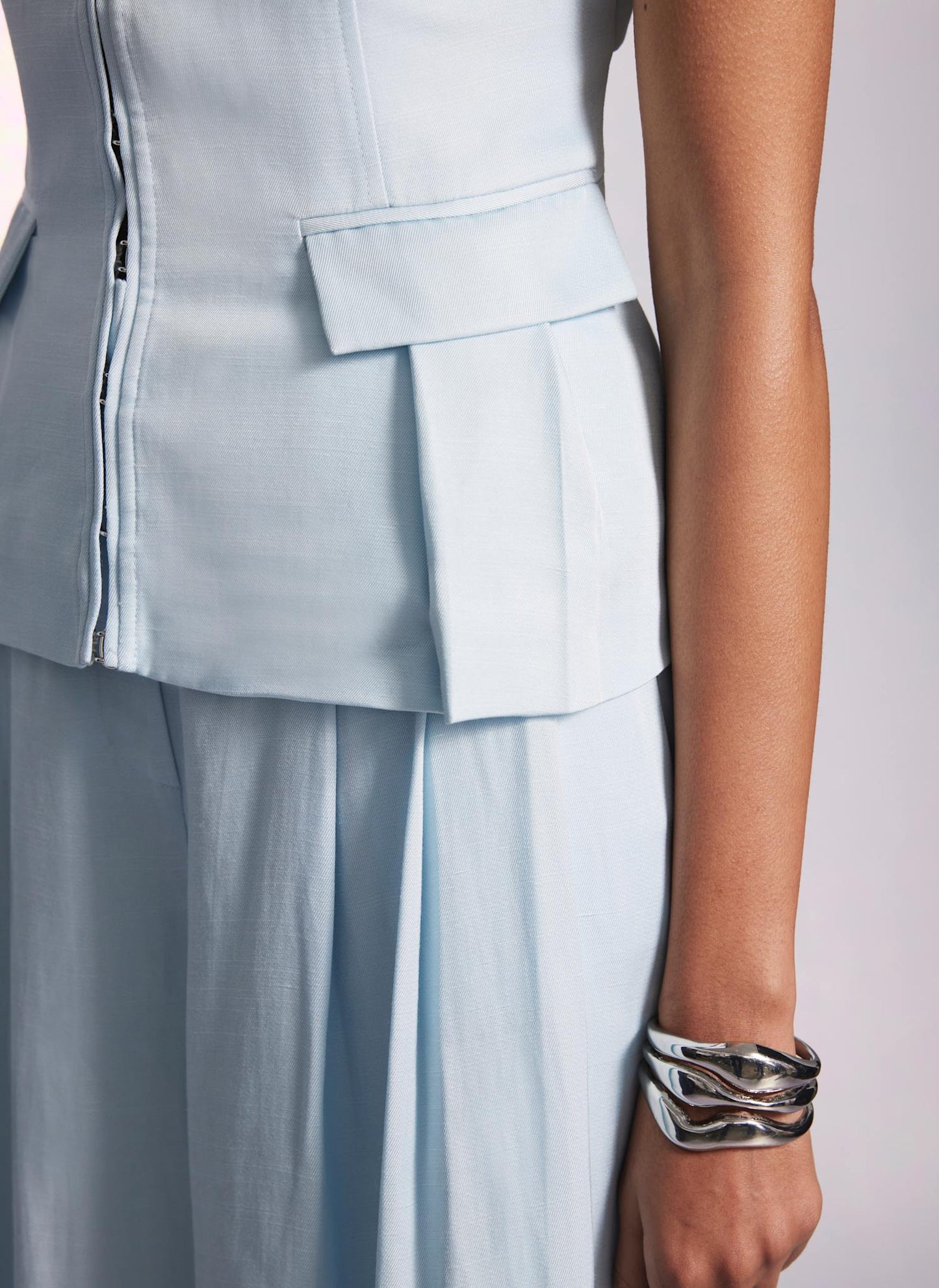 Blue Tie Back Waistcoat