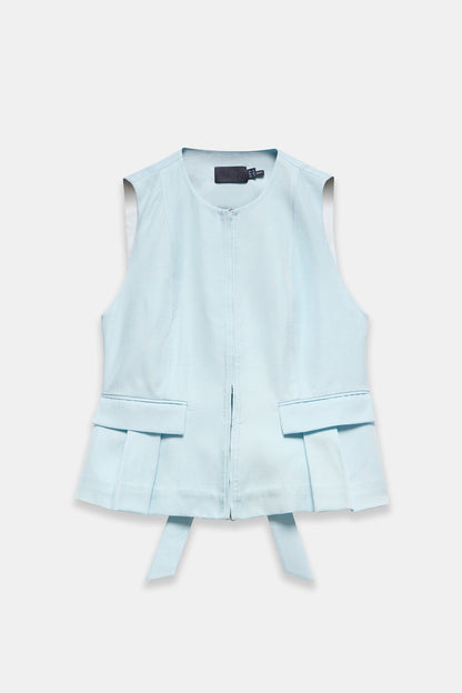 Blue Tie Back Waistcoat